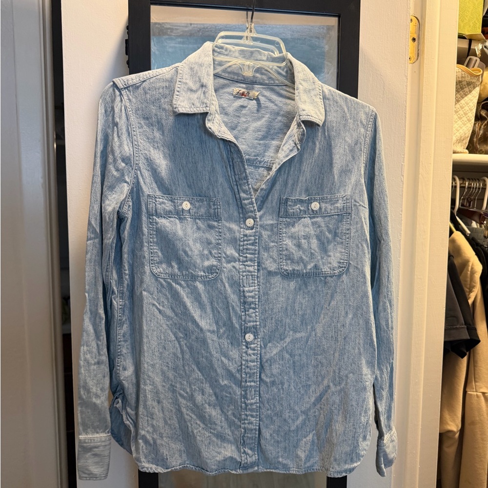 Light Wash Denim Button-Up Shirt